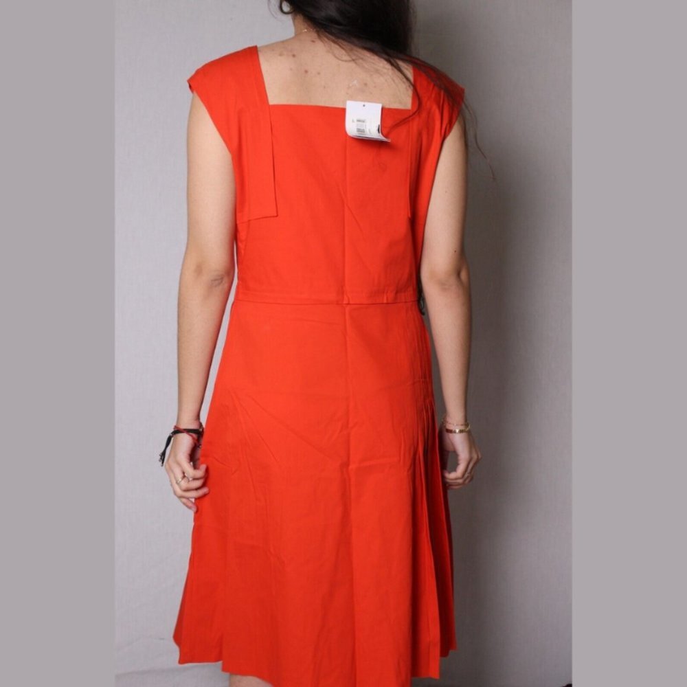 Salvatore Ferragamo Women's Floral Summer Dress Size 46 IT $1490 NWT TANGERINE - Picture 6 of 8